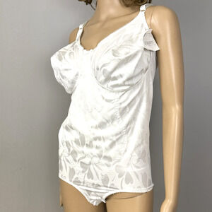 Vintage New Lane Bryant Shapers Second Skin Satin Girdle Size 46 46CD White